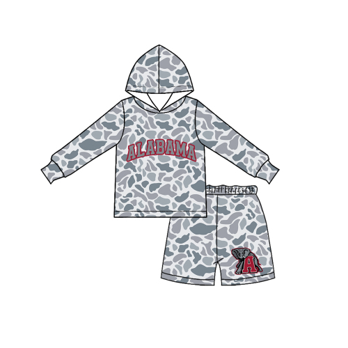 7.23 Custom  (moq 5)Baby Boys grey camo A Team Clothes Sets