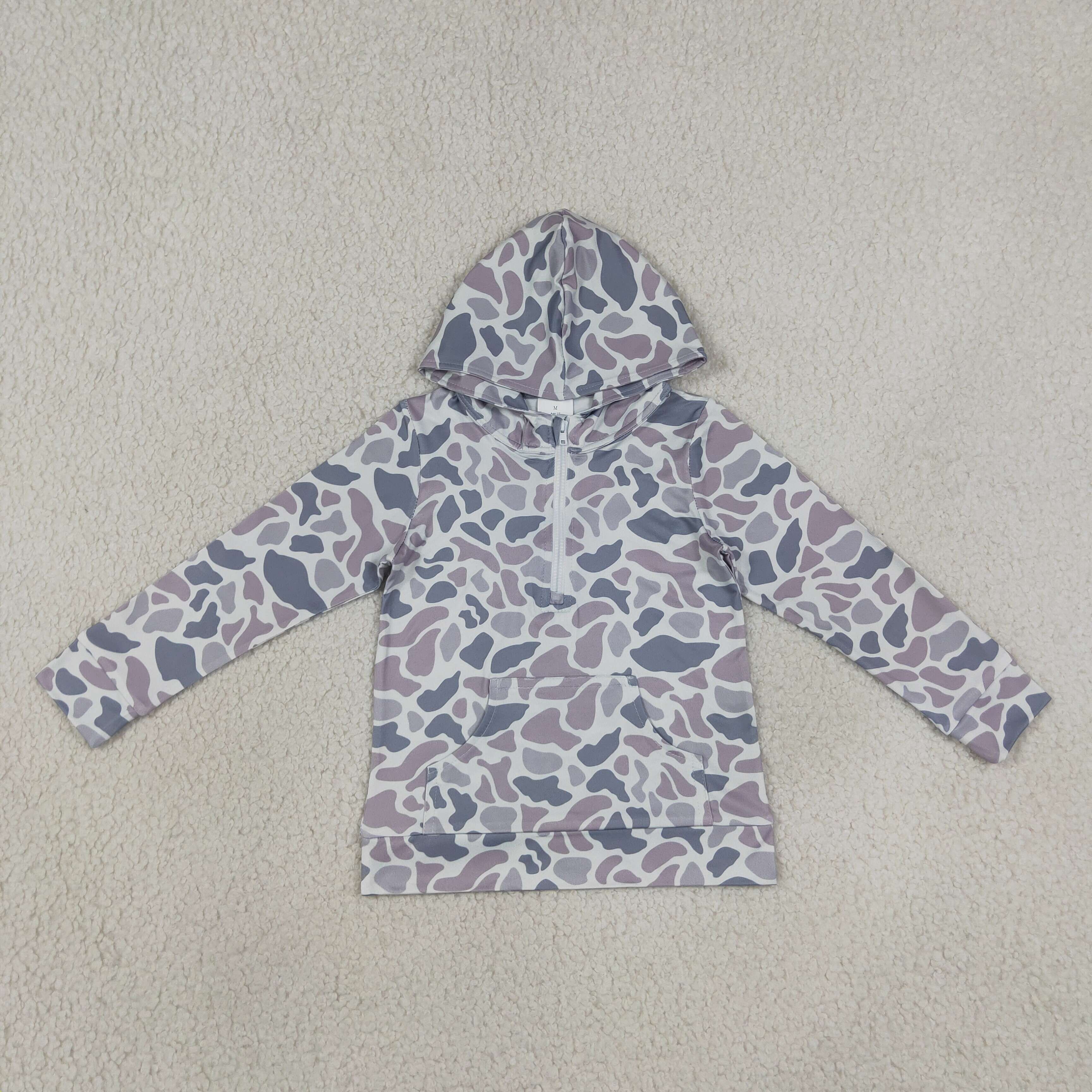 RTS BT1849 light blue camo hoodie long sleeve boy pullover
