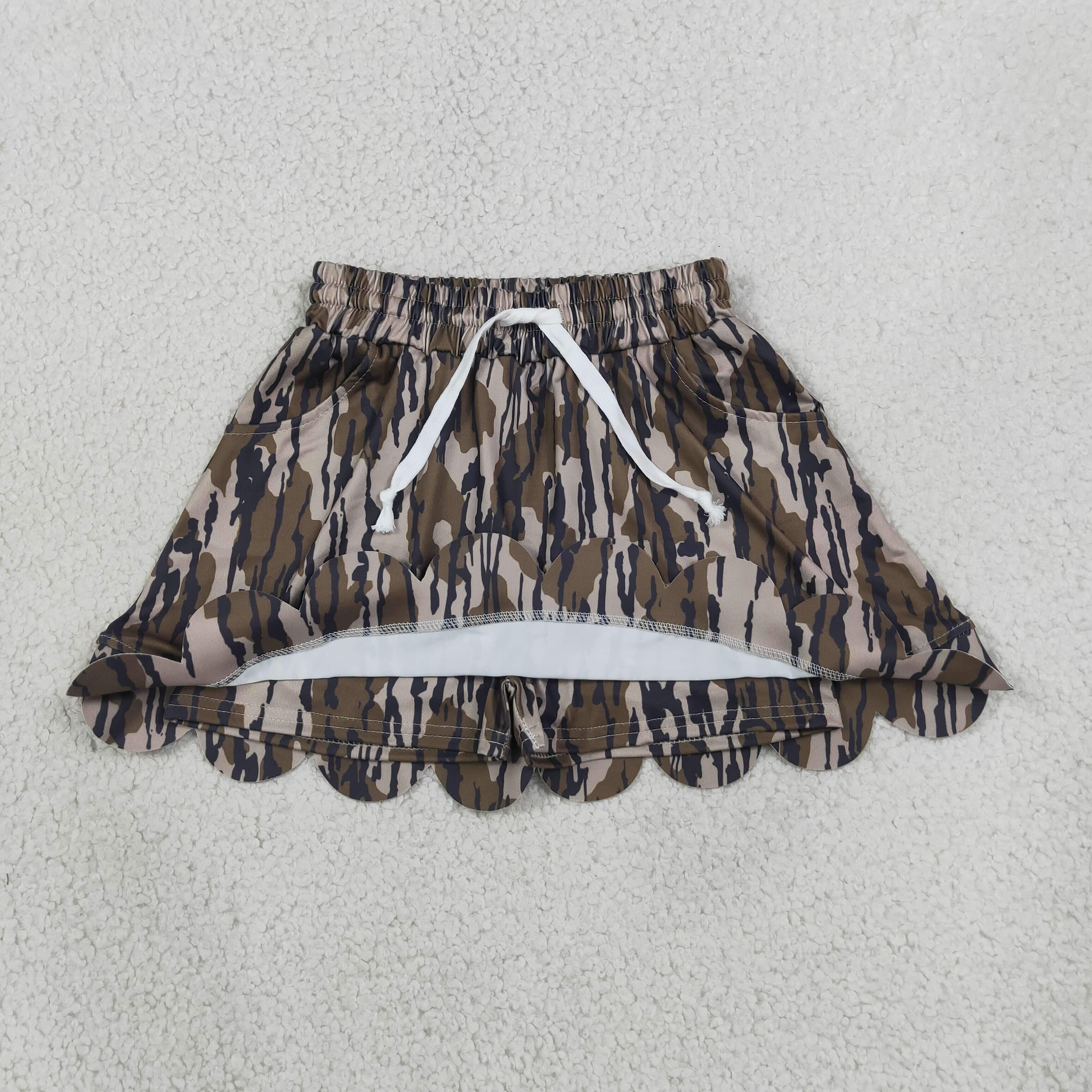 GLK0298 Olive camo Print girl skirt