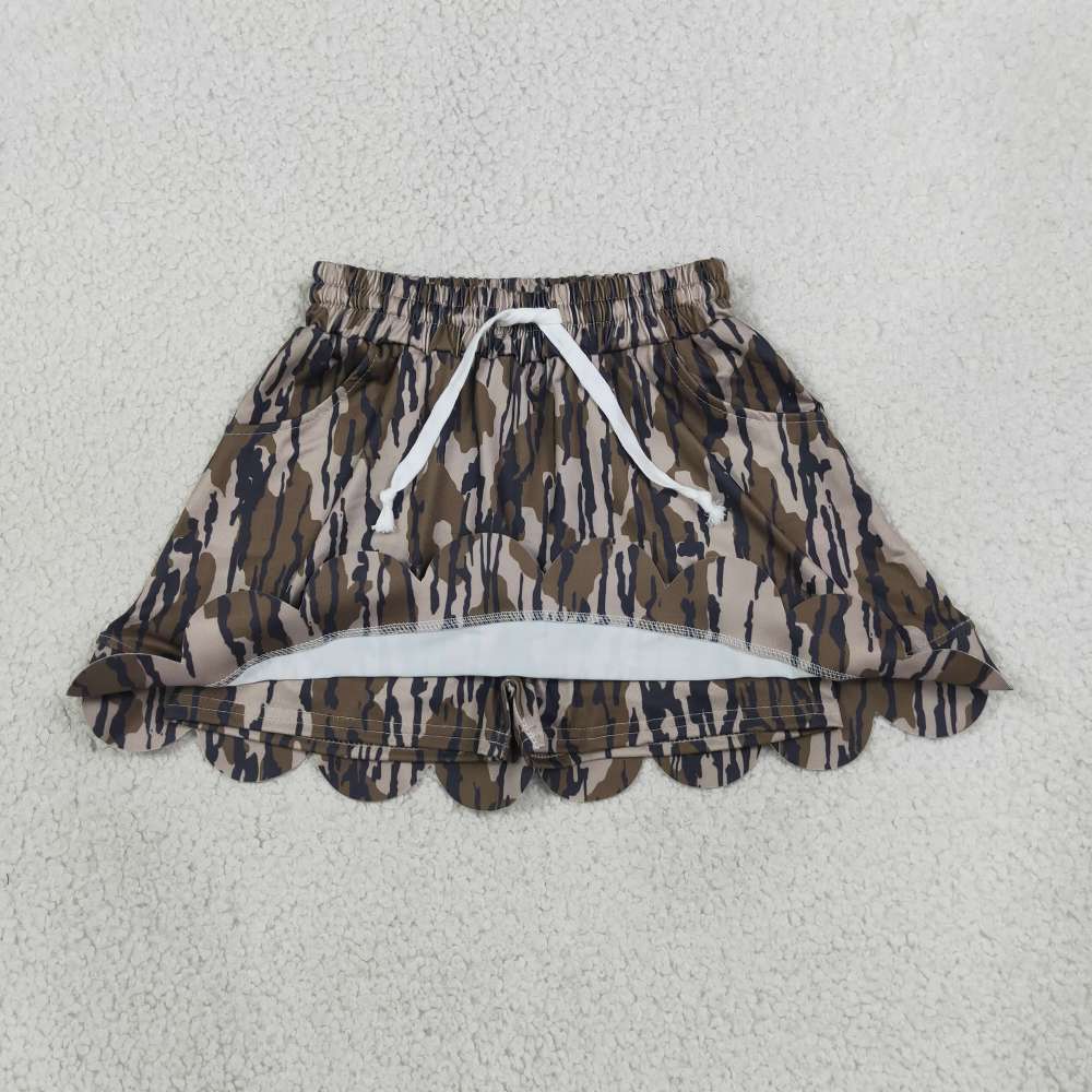 GLK0298 Olive camo Print girl skirt