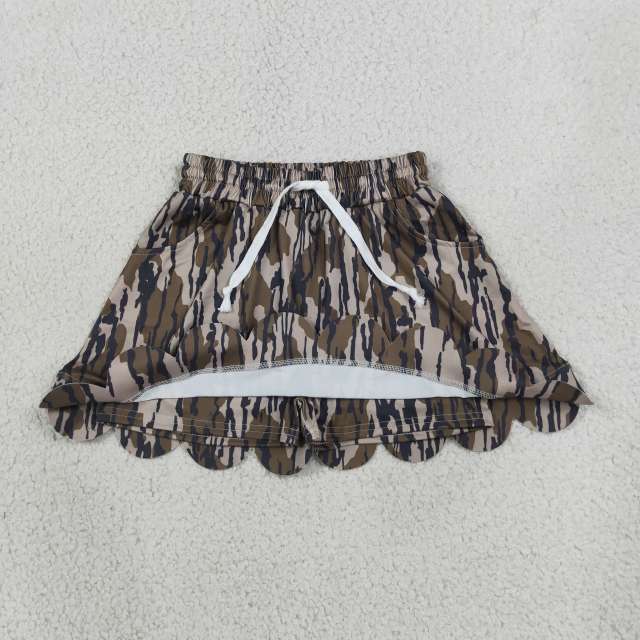 GLK0298 Olive camo Print girl skirt