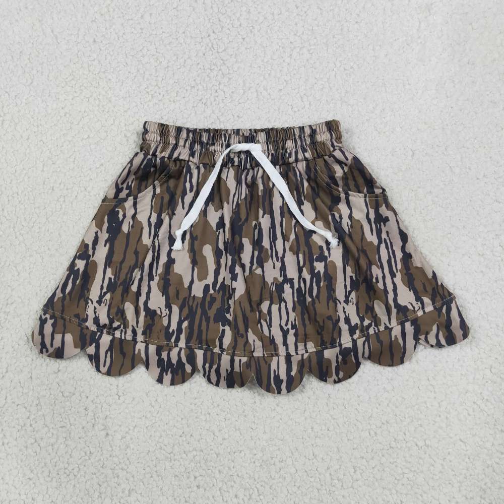 GLK0298 Olive camo Print girl skirt