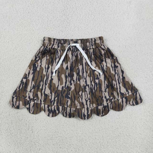 GLK0298 Olive camo Print girl skirt