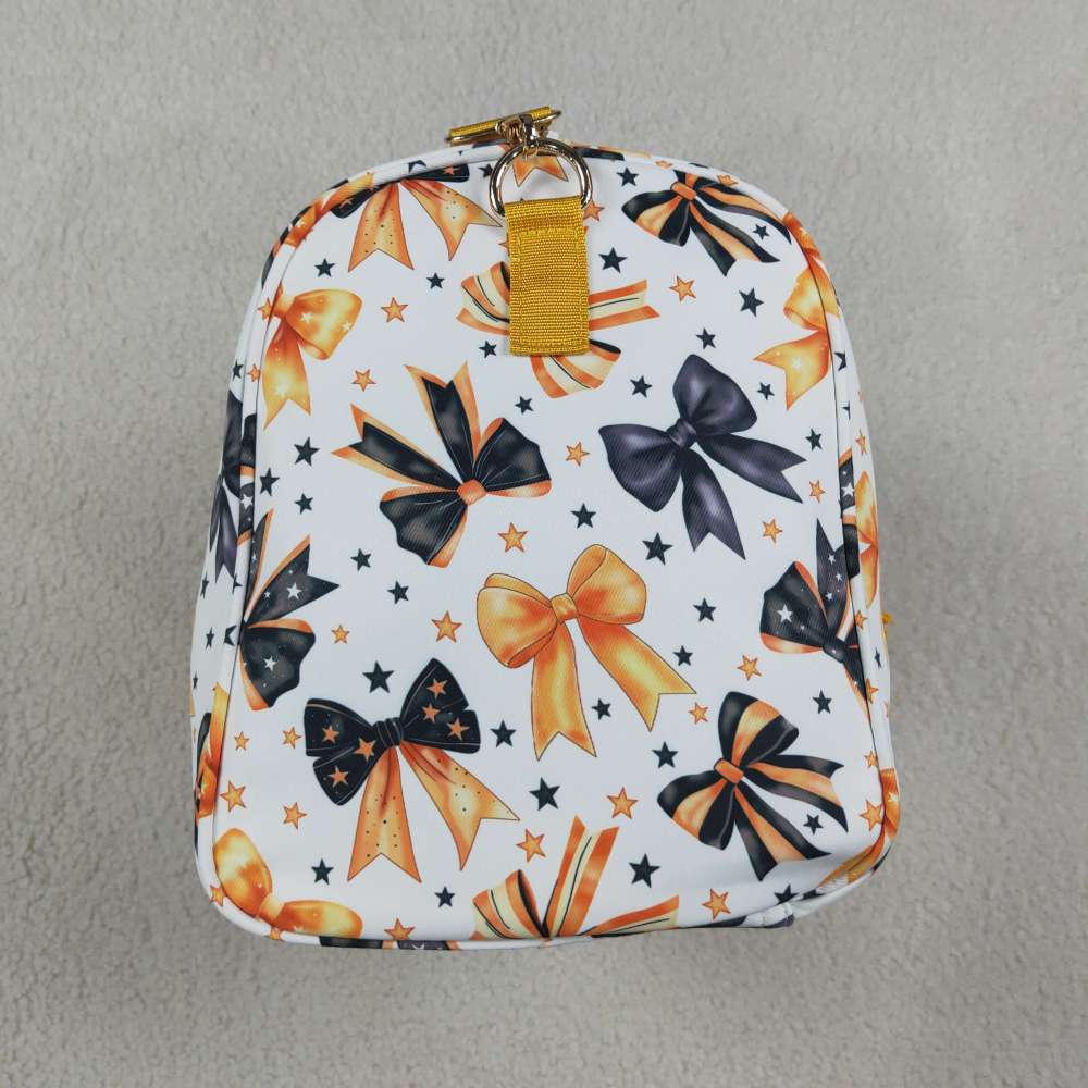 BA0314 Yellow black bows floral trim luggage bag