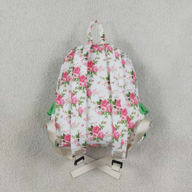 BA0218 flowers Green Black plaid print kids backpack