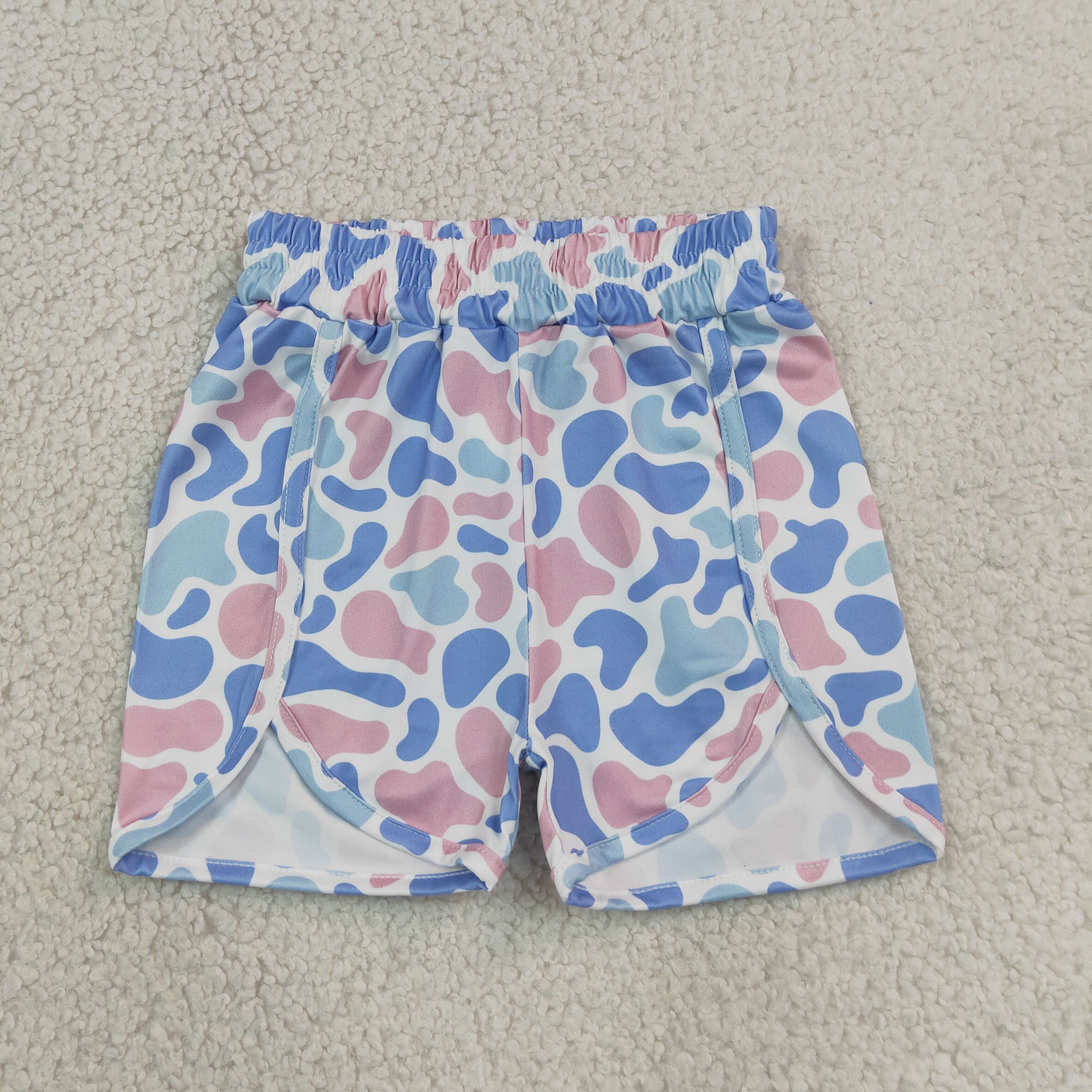 SS0856 RTS Blue pink leopard print boy summer shorts