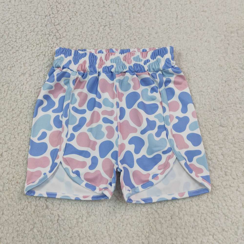 SS0856 RTS Blue pink leopard print boy summer shorts