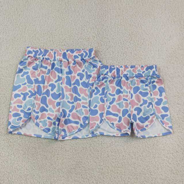 SS0856 RTS Blue pink leopard print boy summer shorts