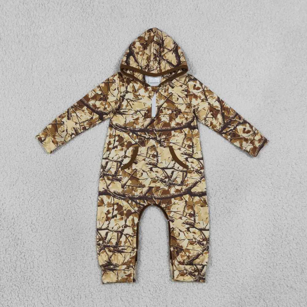LR3033 Baby fall brown leaves Long sleeve fall season Rompers