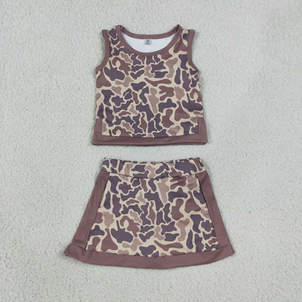 GSD4231 brown leopard print active girl yoga skirt dress
