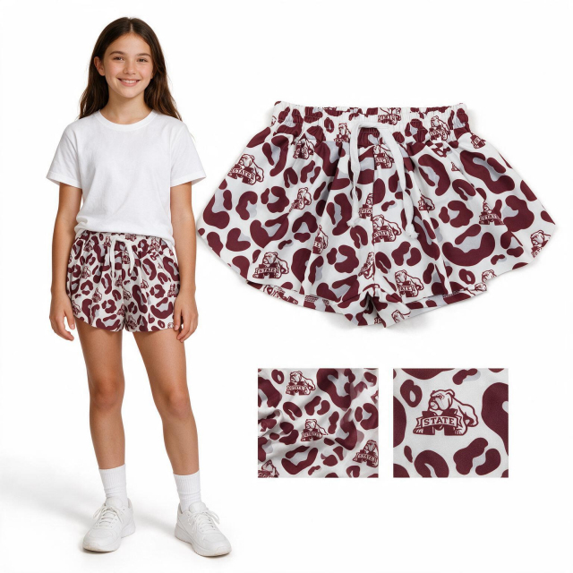 SS0820 RTS camo print girl summer school team shorts