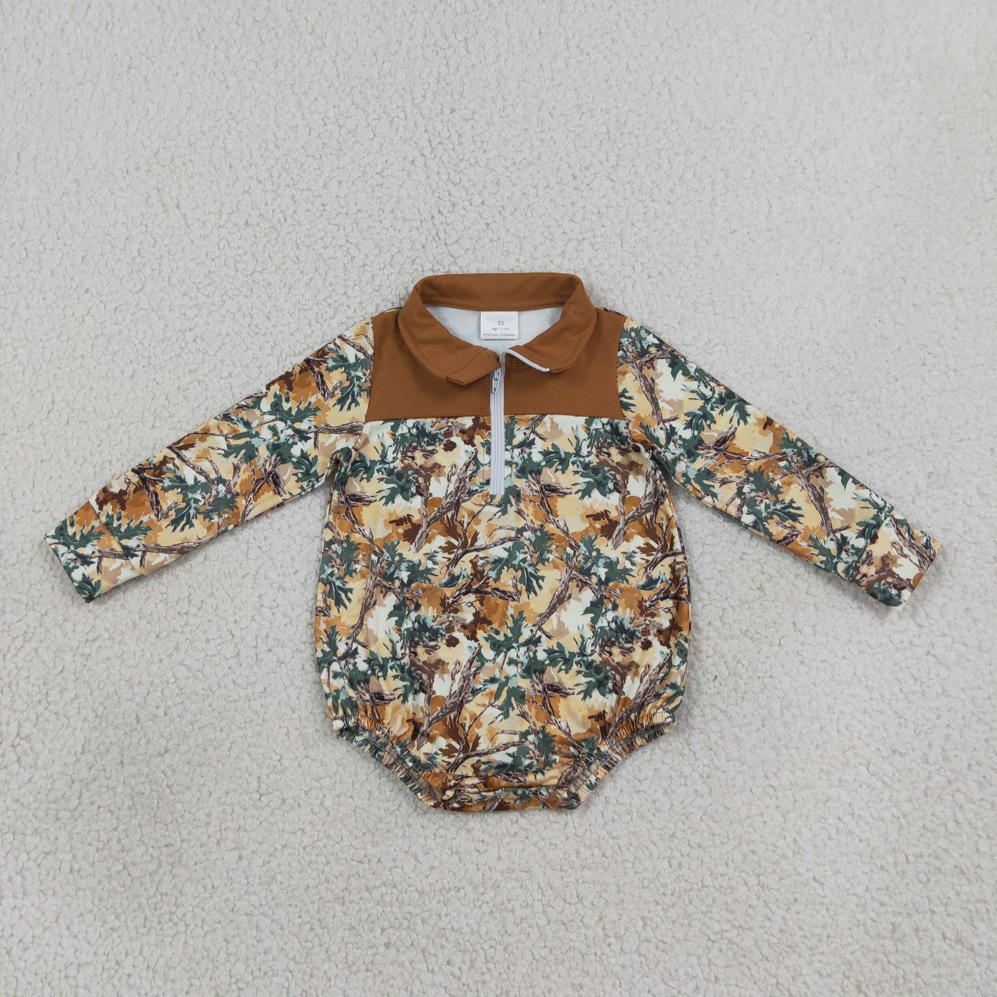 LR3048 real tree  Long sleeve zipper Romper