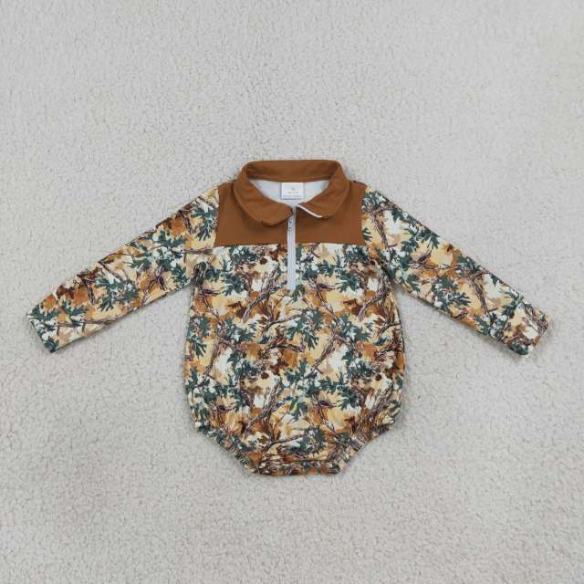LR3048 real tree  Long sleeve zipper Romper