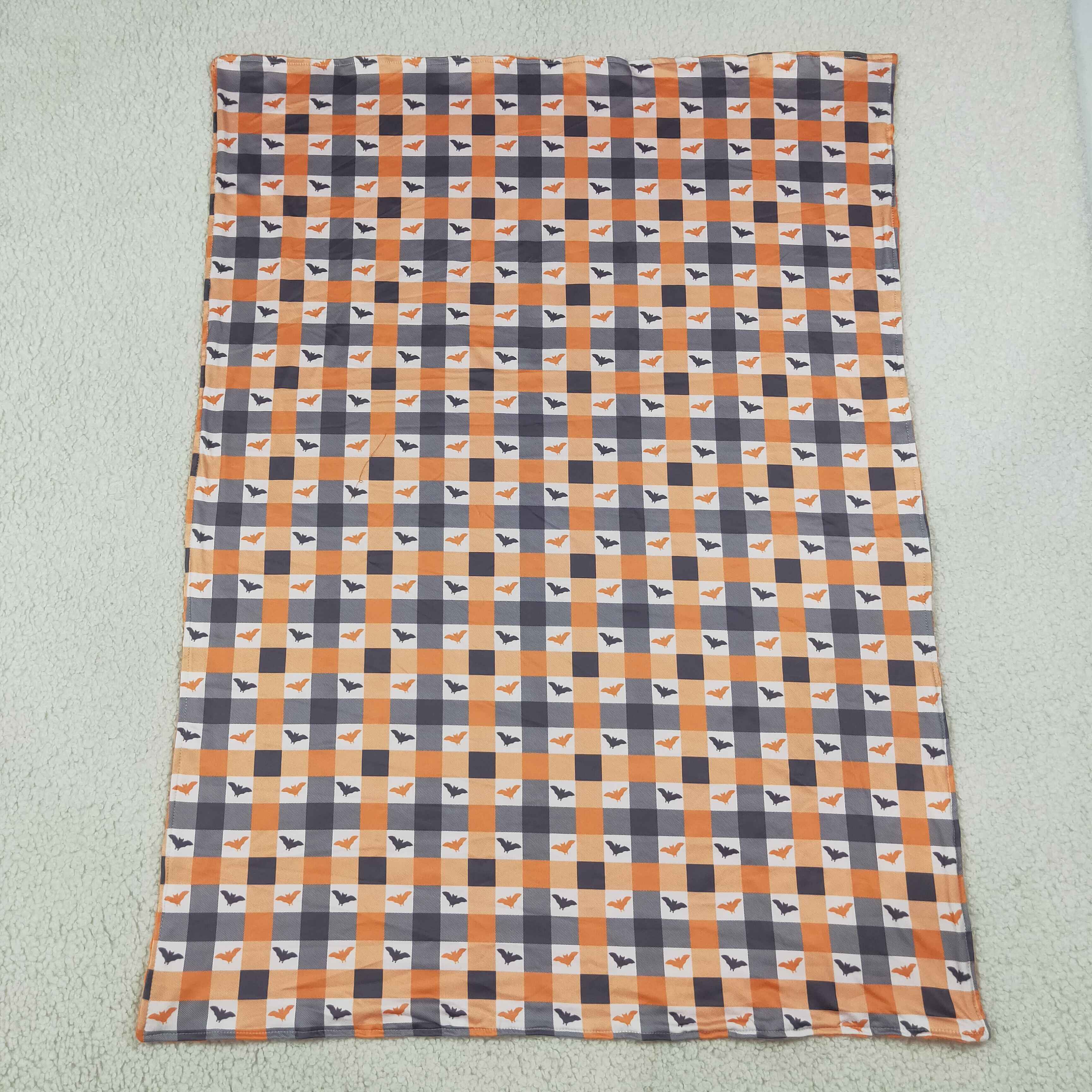 BL0264 Halloween bat plaid print baby blanket