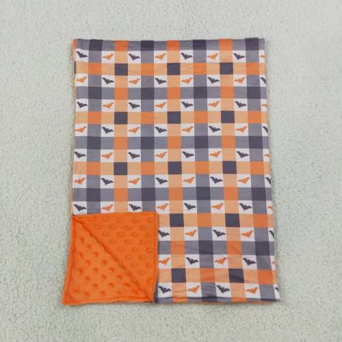 BL0264 Halloween bat plaid print baby blanket