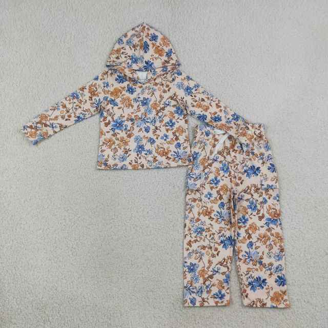 GLP3323 Fall leaves  Print long sleeve girl fall season hoodie outfits