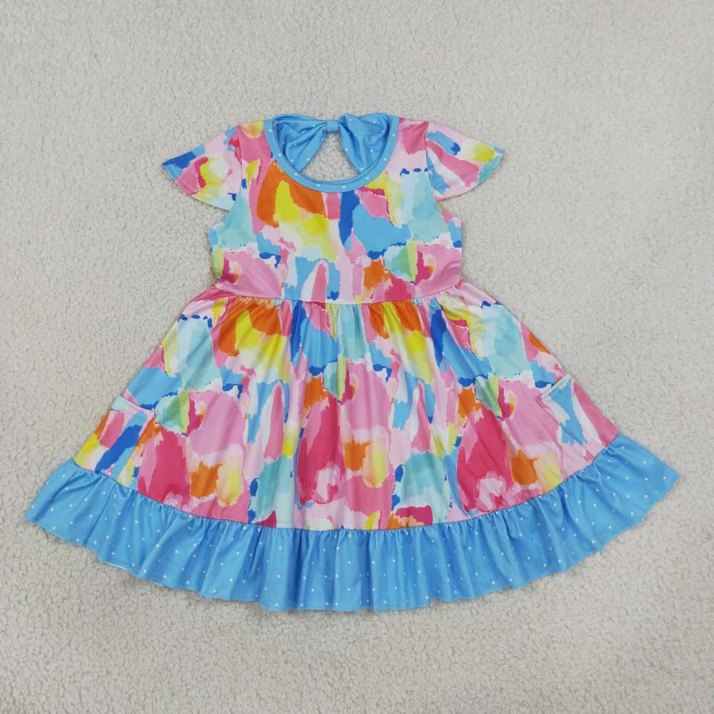 GSD2610   RTS Tie dye dot active girl dress