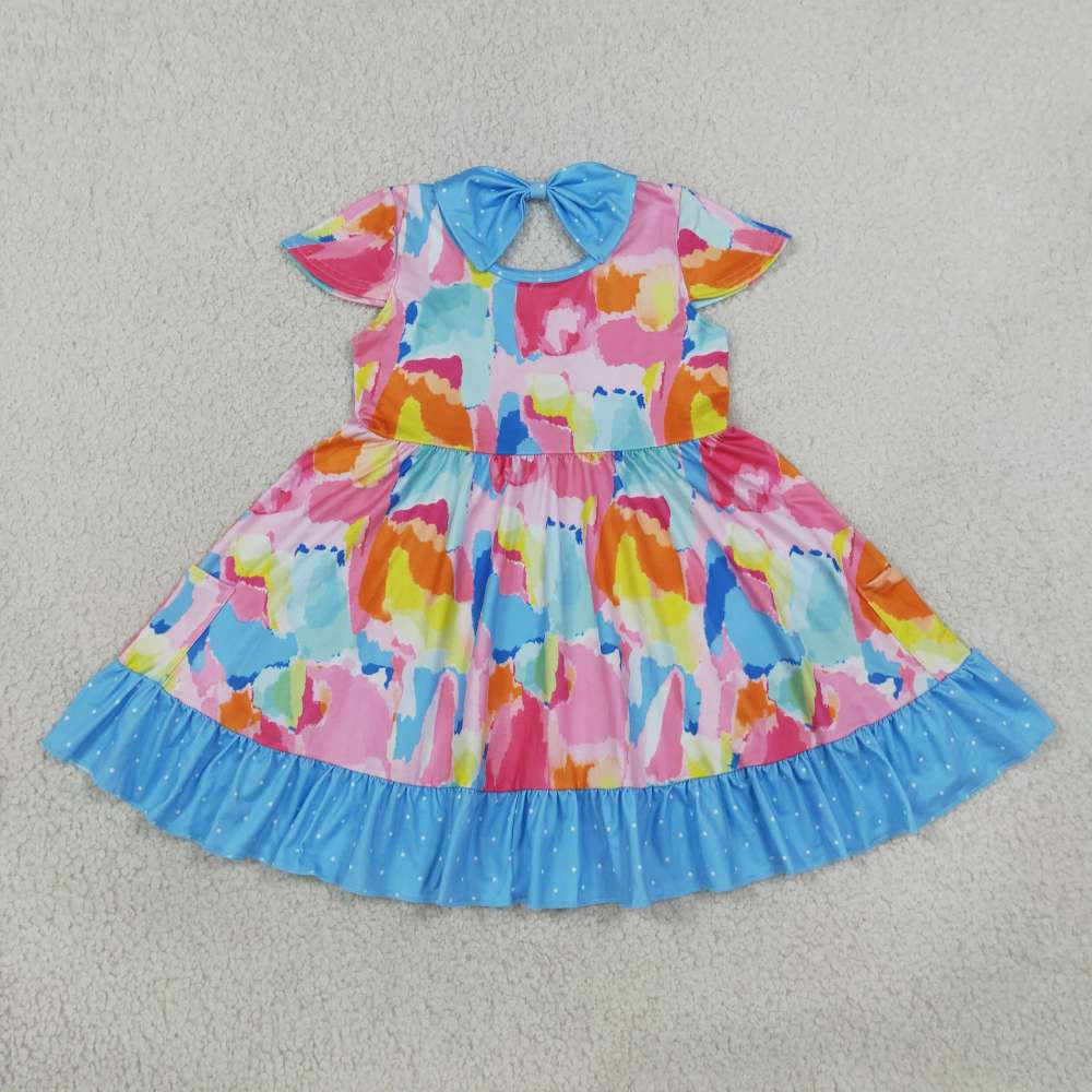 GSD2610   RTS Tie dye dot active girl dress