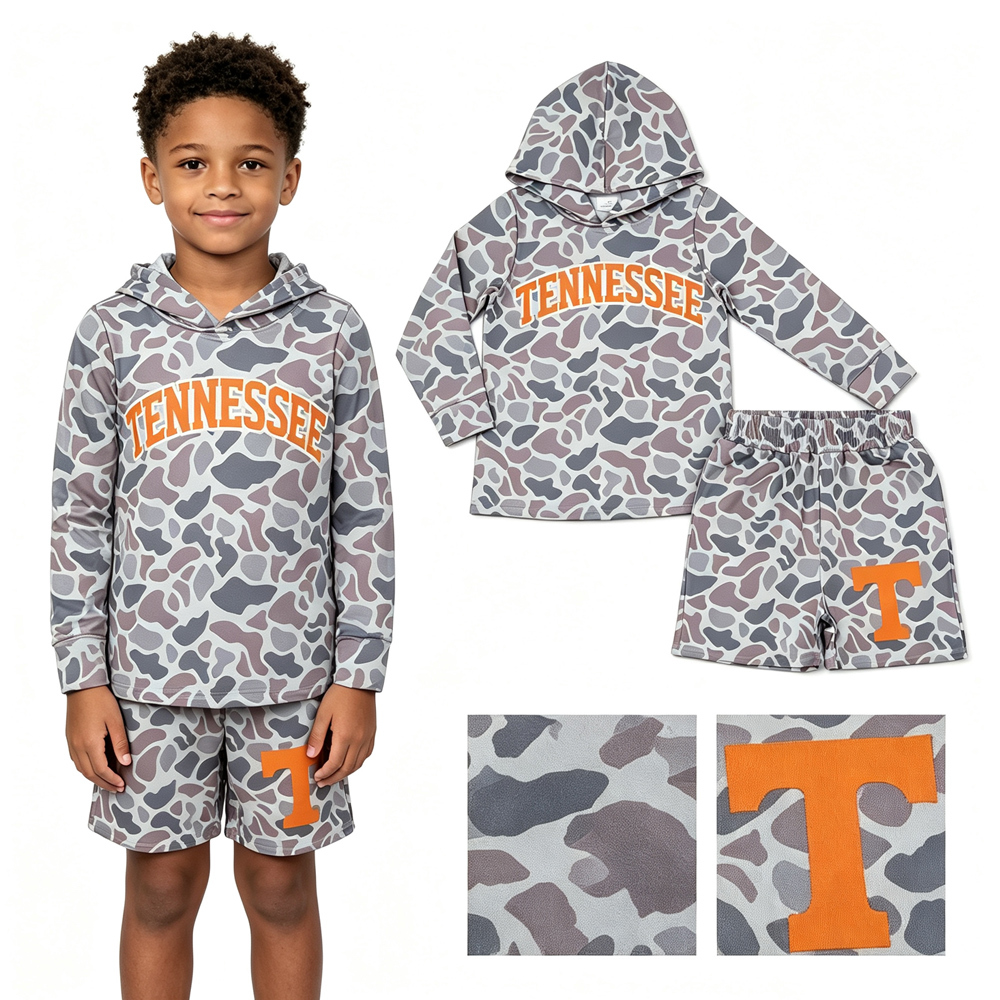 BLS0042 Baby Girls long sleeve Team TN hoodie Top Short school Team Clothes Sets