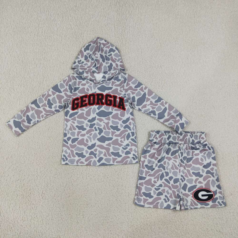BLS0047 Baby BOYs long sleeve Team G hoodie Top Short school Team Clothes Sets