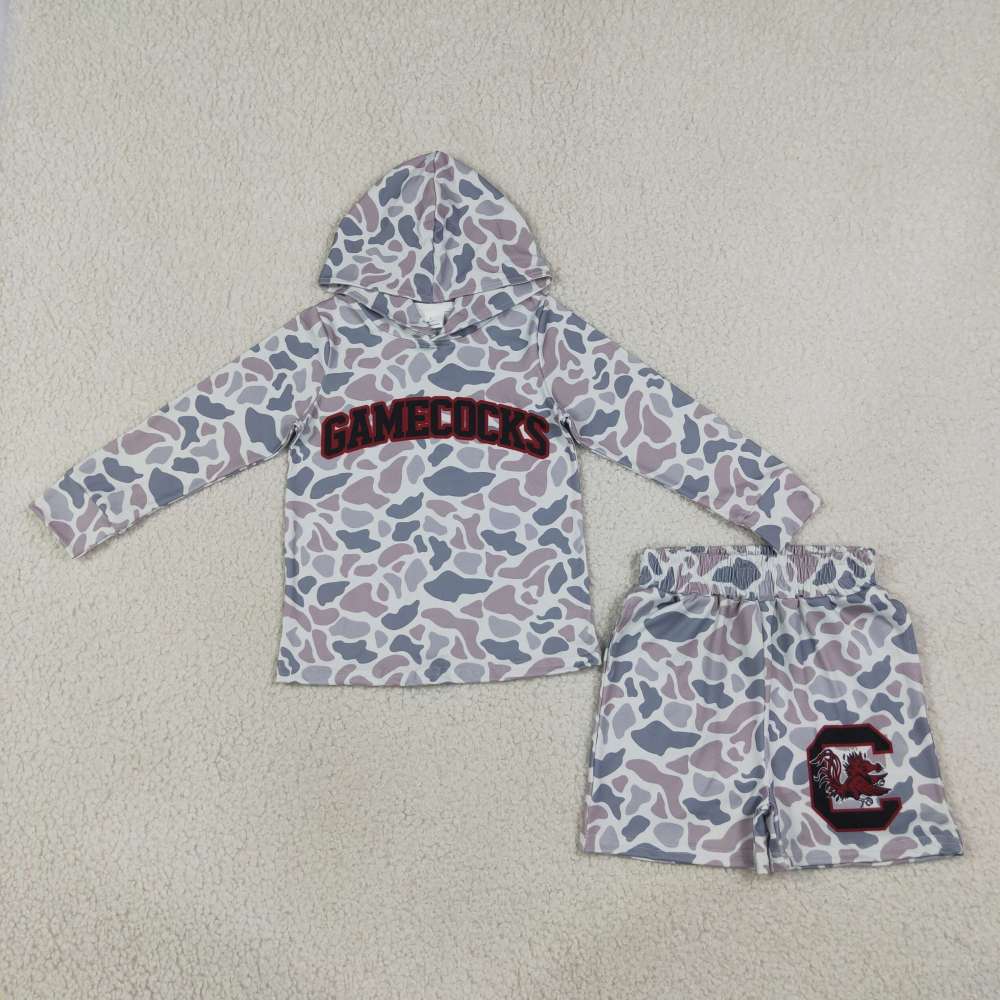 BLS0044 Baby BOYs long sleeve Team A hoodie Top Short school Team Clothes Sets