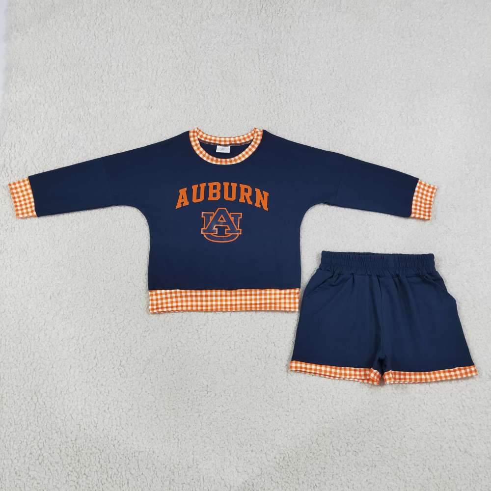 GLS0162  Baby Girls long sleeve Team AU Top Short school Team Clothes Sets