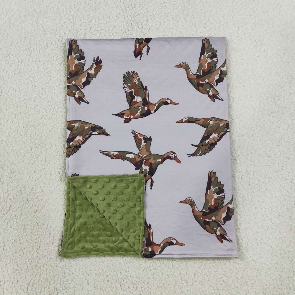 BL0288 grey duck print baby blanket