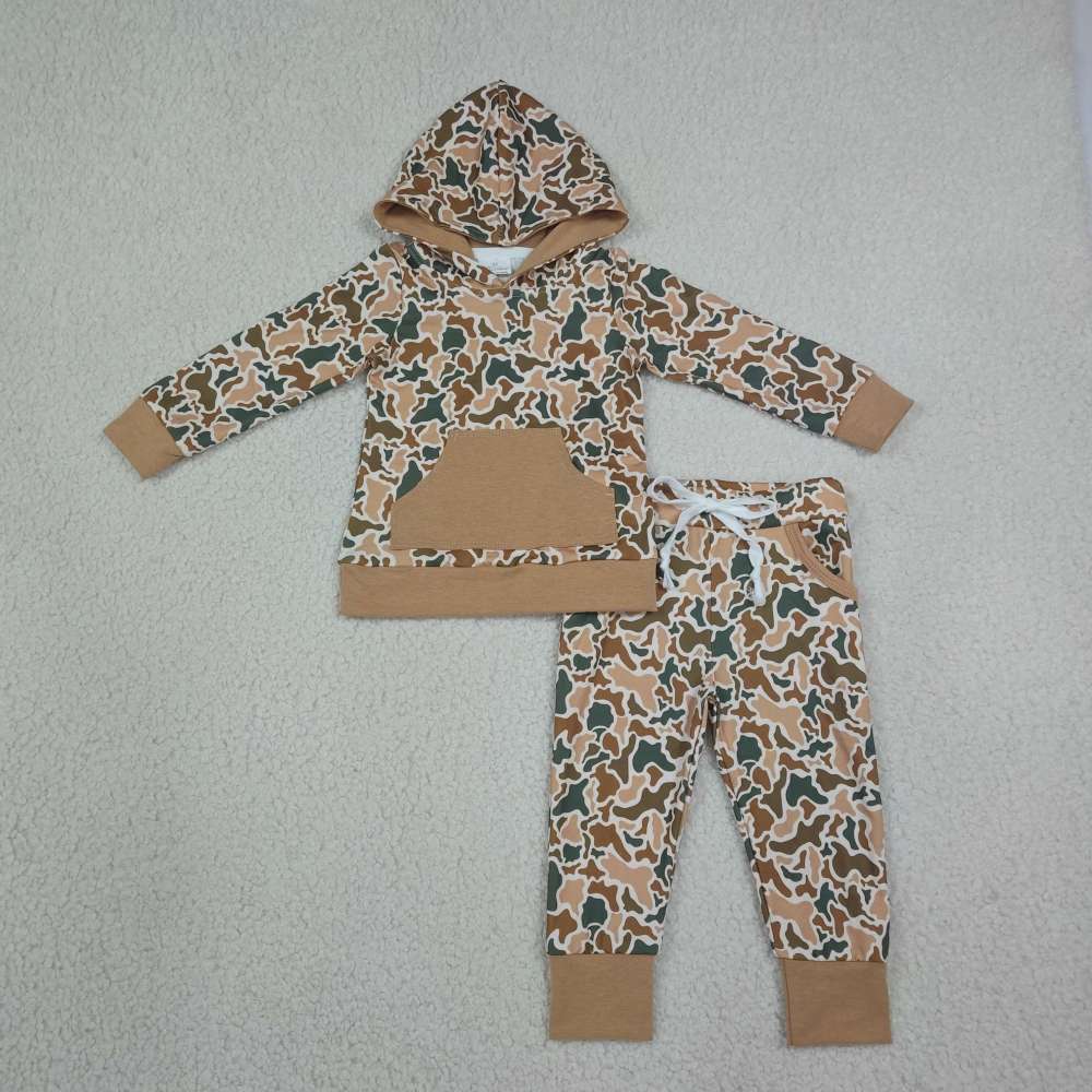 BLP1509 RTS Brown camo long sleeve boy Hoodie outfits