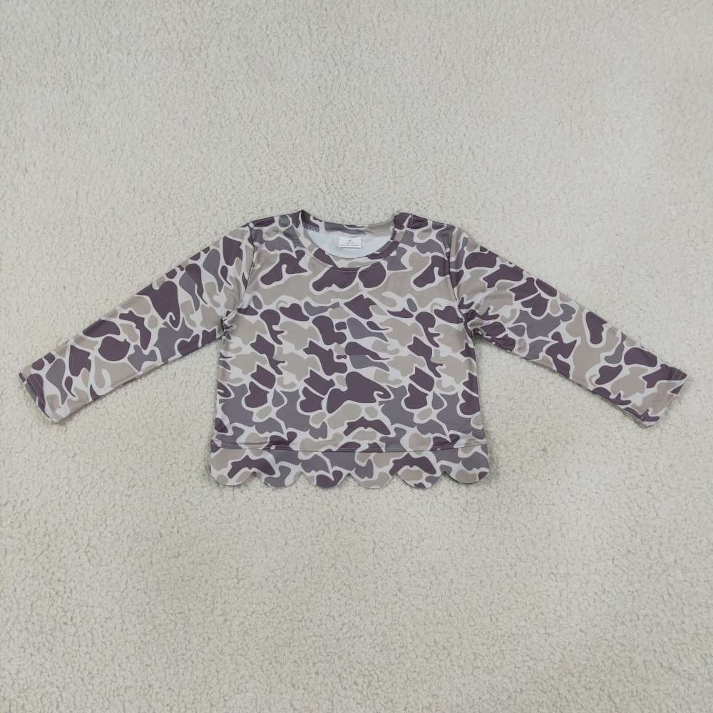 GT1685  Baby Girls camo print Top long sleeve top