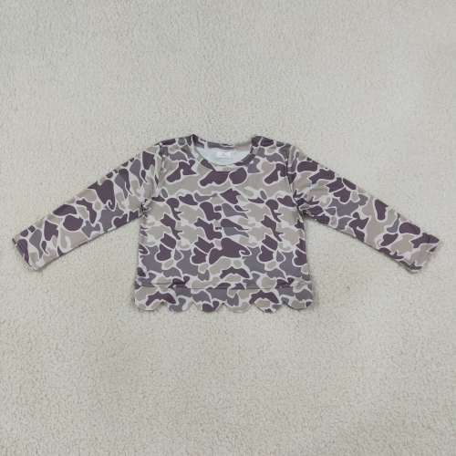 GT1685  Baby Girls camo print Top long sleeve top