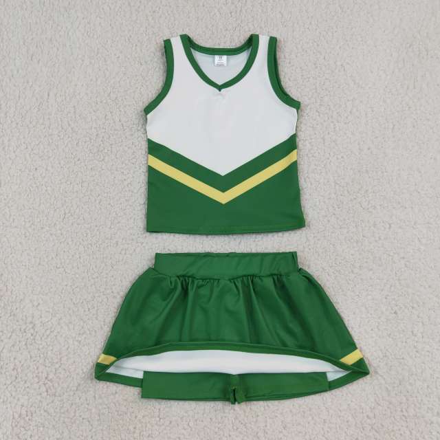 GSD4238green yellow stripe print active girl yoga skirt dress