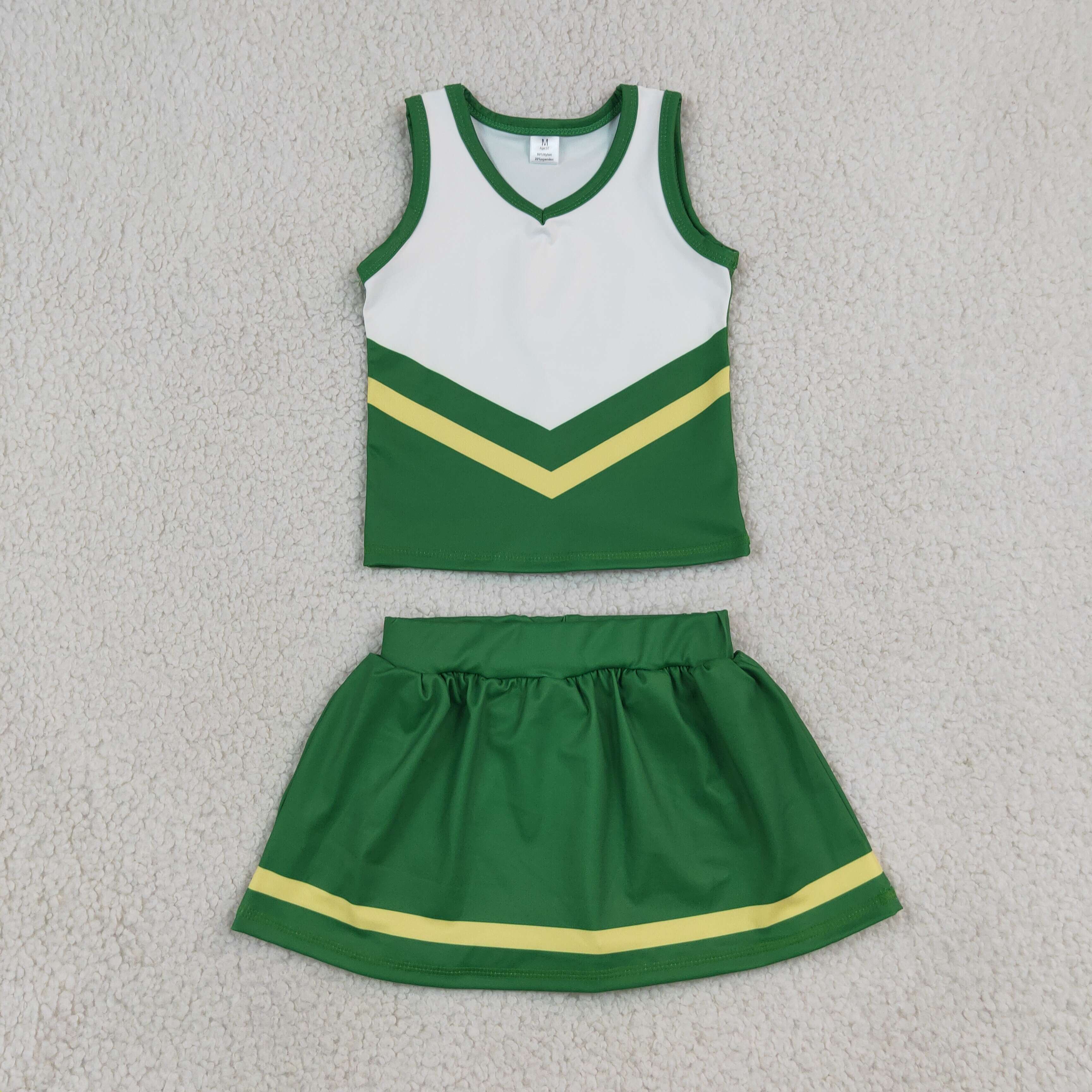 GSD4238green yellow stripe print active girl yoga skirt dress