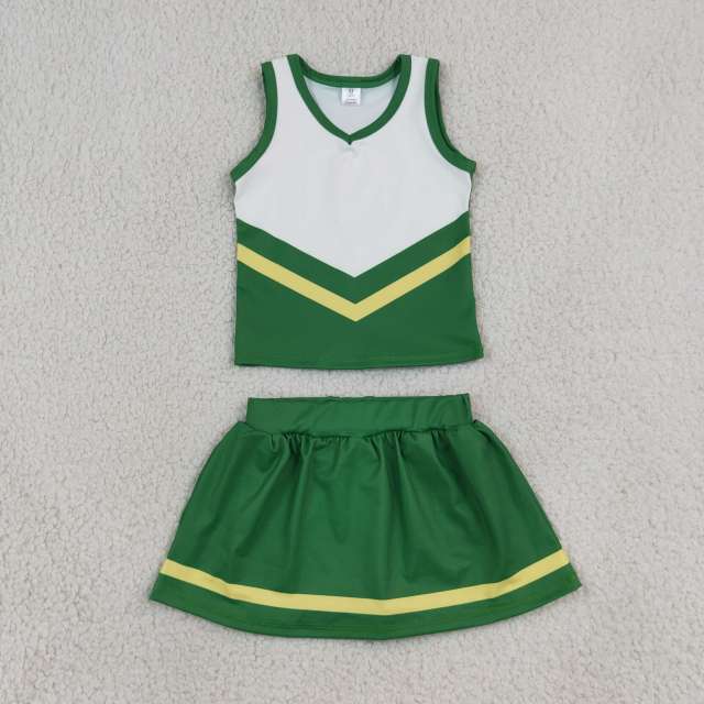 GSD4238green yellow stripe print active girl yoga skirt dress