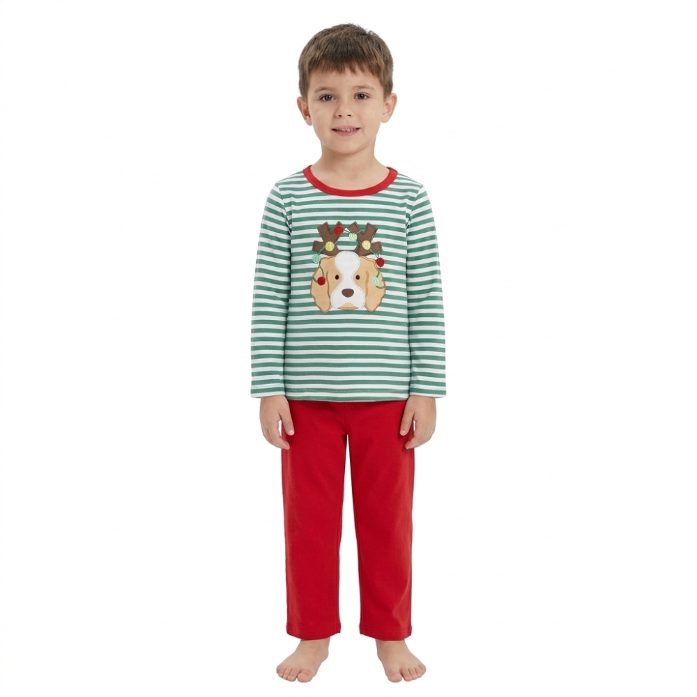 BLP1493 RTS Brown camo deer duck embroidery long sleeve boy outfits