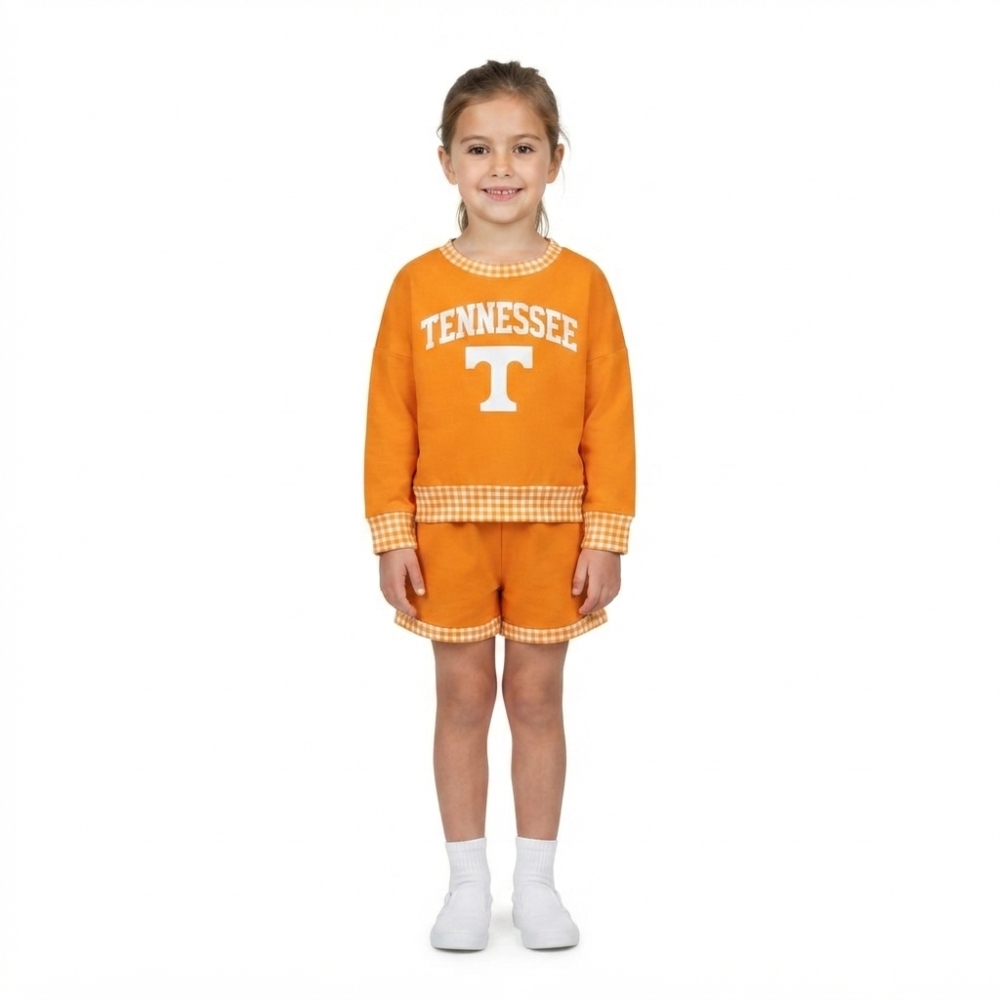 GLS0163  Baby Girls long sleeve Team Tennessee Top school Teamwith shorts Clothes Sets