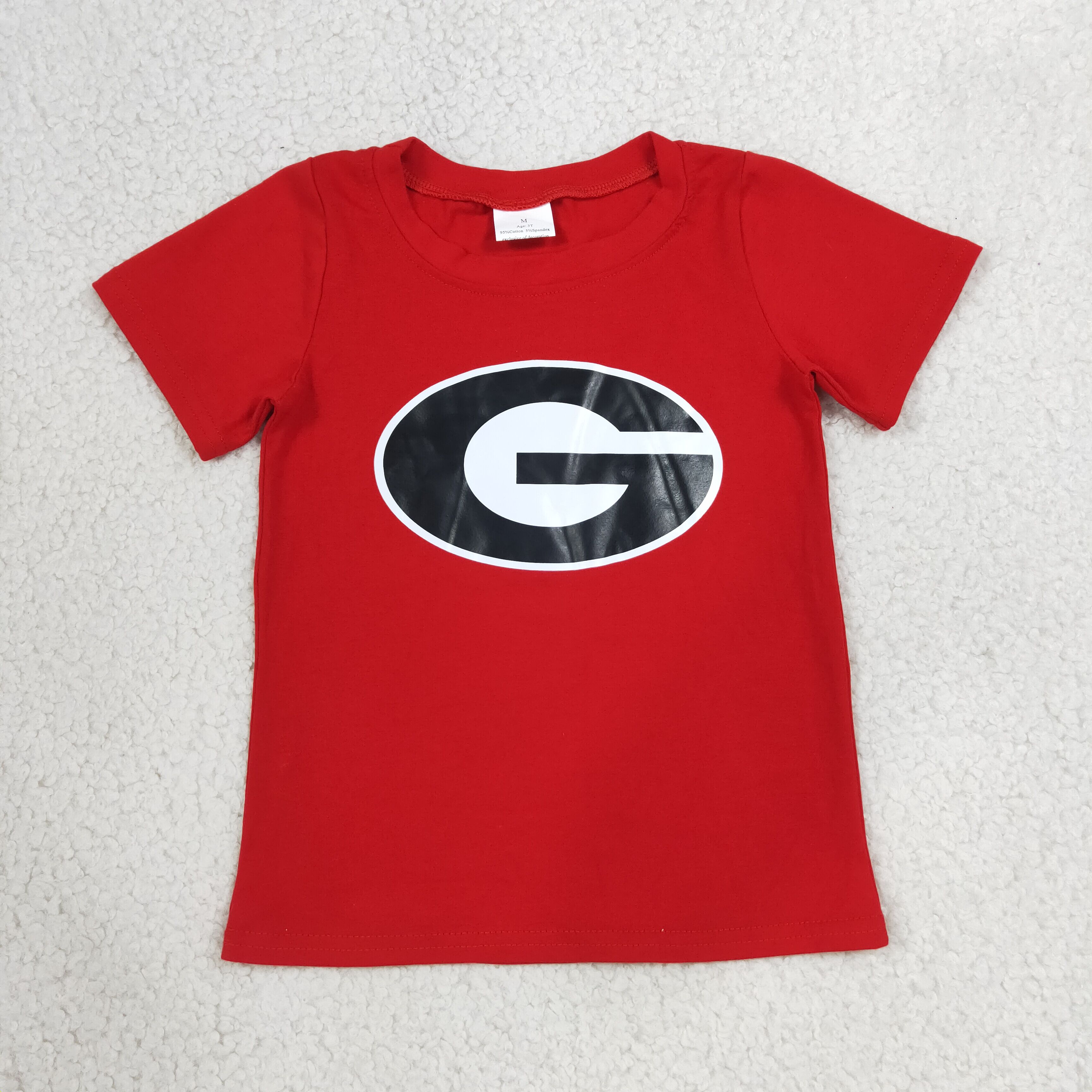 BT1882  RTS Team G vinyl print short sleeve boy t-shirt