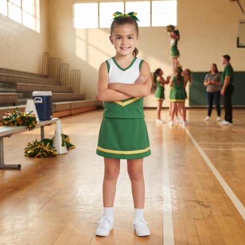GSD4238green yellow stripe print active girl yoga skirt dress