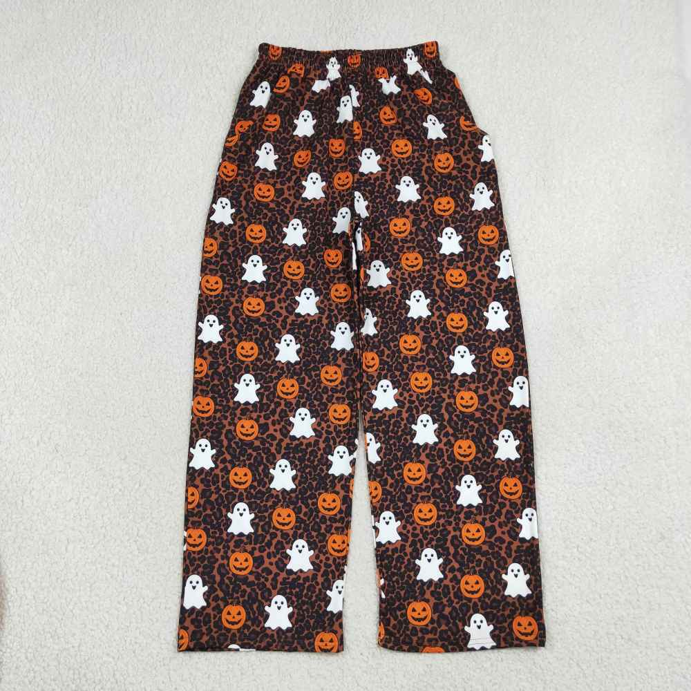 P1131 Adult women halloween leopard pumpkin boo long pants