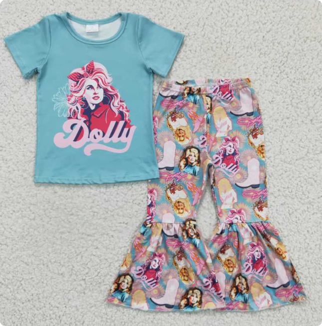 GSPO0224 Blue short-sleeved shirt and trousers suit