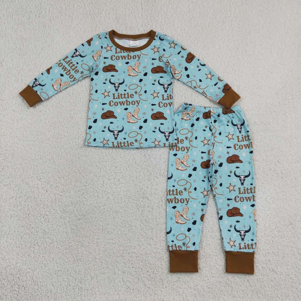 BLP1485  RTS little cowboy boots hats stars long sleeve boy outfits