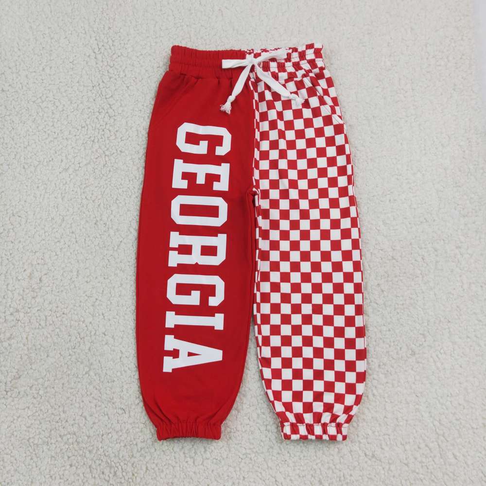 BSPO0700 RTS Red plaid georgia long sleeve boy team vinyl outfits