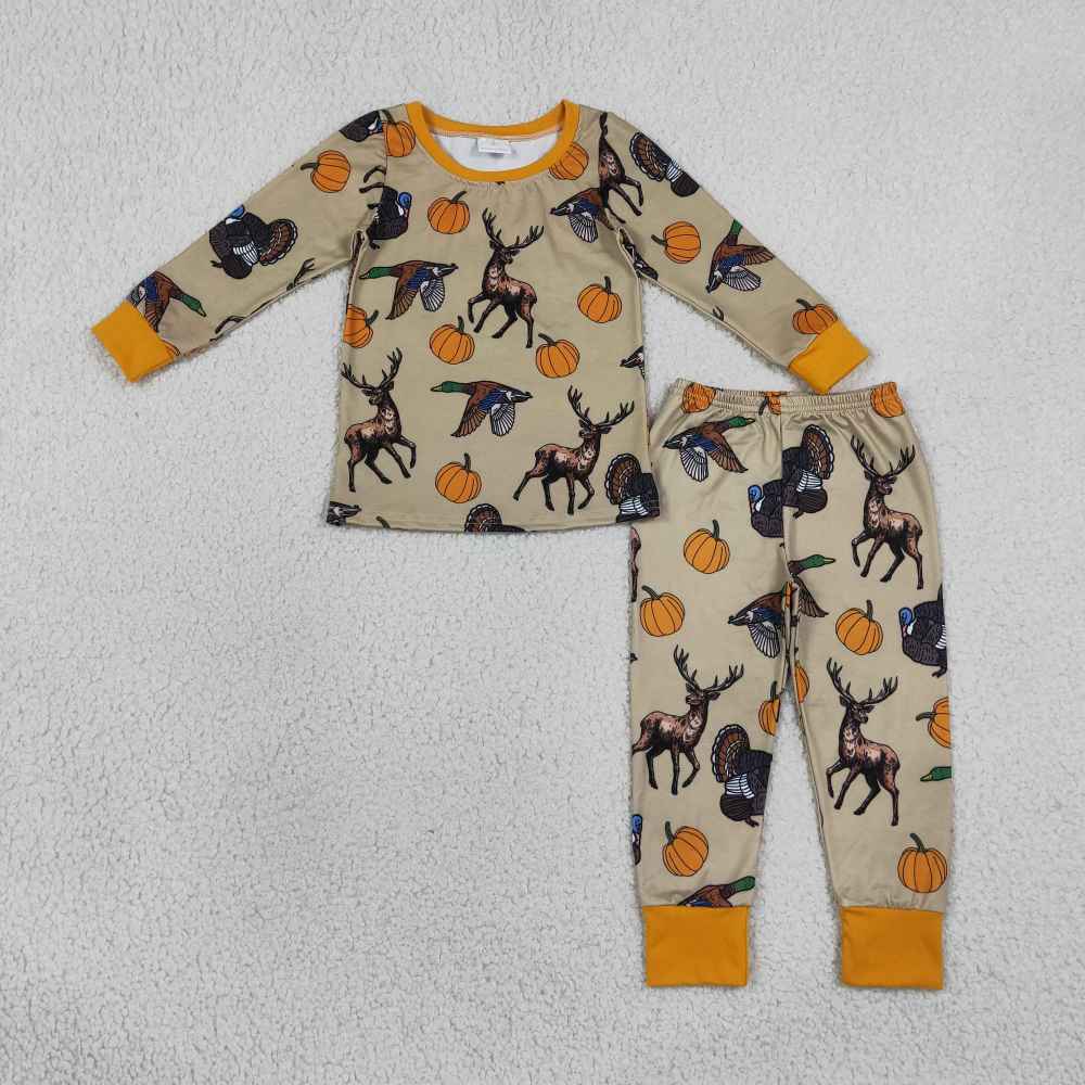 BLP1556  RTS hunting deer duck print long sleeve western boy outfits