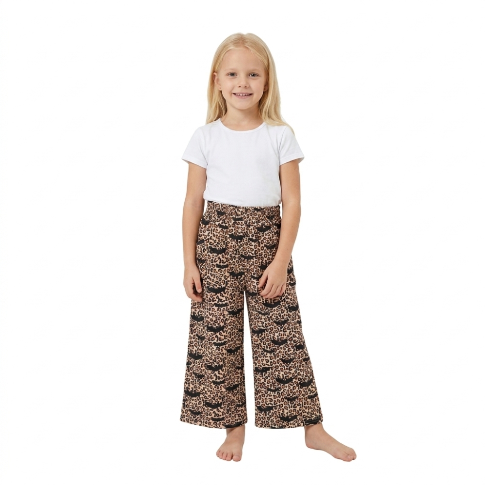 P1133  girl Halloween leopard Bat long pants