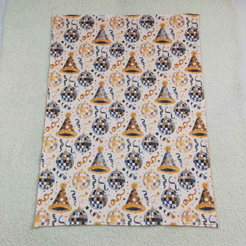 BL0298 happy new year hat light print baby blanket