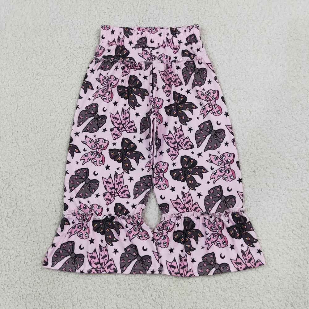 P1069  girl Halloween black Purple bows stars long pants