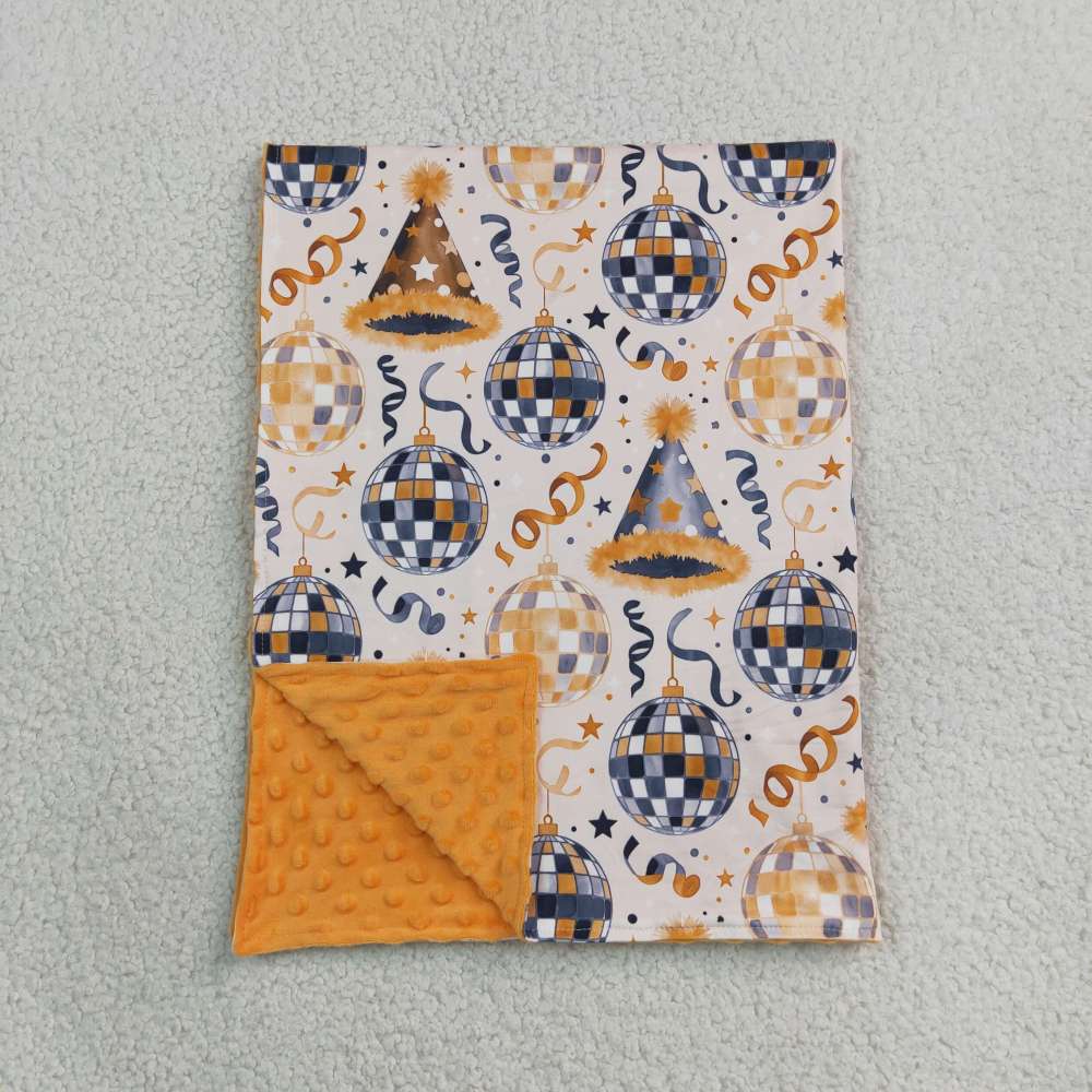 BL0298 happy new year hat light print baby blanket