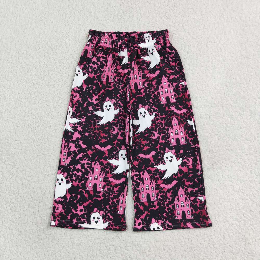 P1134  girl Halloween Purple boo Bat long pants