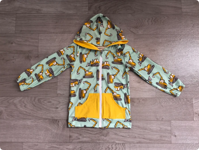 Baby Boys Excavators Pocket Zipper Hoodies Jackets Top Preorder