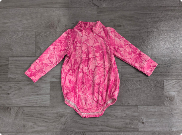 Baby Girls Pink Leavers Camo Long Sleeve Rompers Preorder