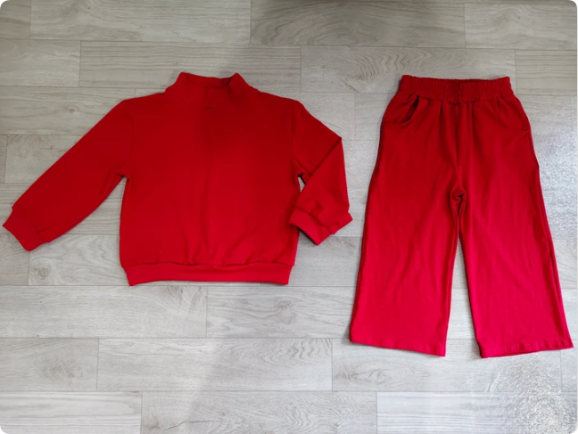 Baby Girls Maroon Top Pockets Flare Pant Fall Pajamas Clothes Sets Preorder